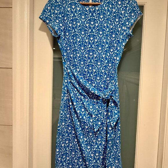 J. McLaughlin Faux Wrap Dress Blue Floral S - Picture 3 of 4
